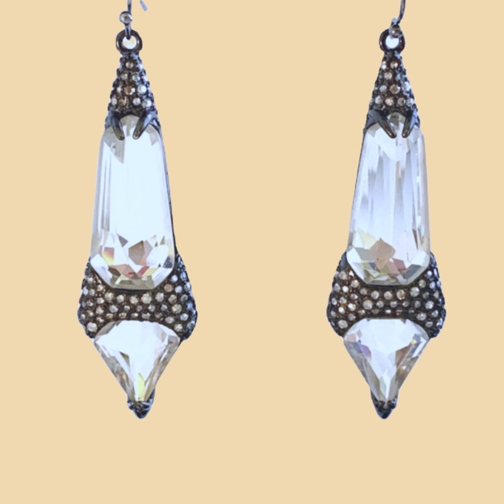 ALEXIS BITTAR • Black Miss Havisham Crystal
Encrusted Spear Drop Earrings - Picture 10 of 14